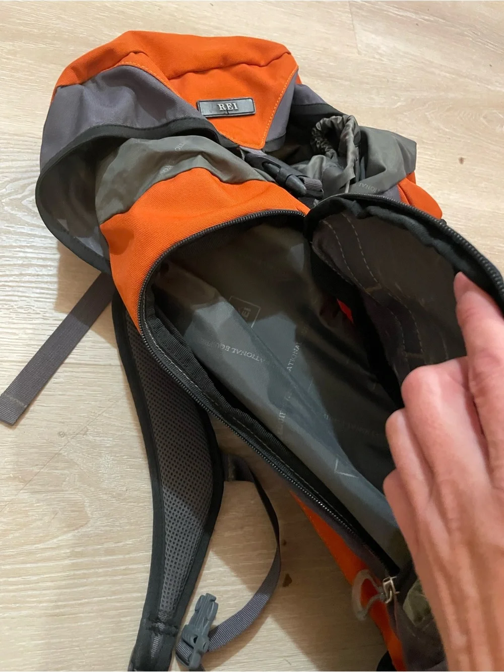 REI Orange and Gray Trekking Backpack